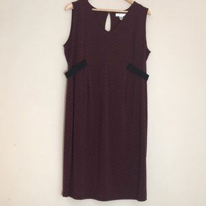 Motherhood Maternity Midi Dress Burgundy SZ Large